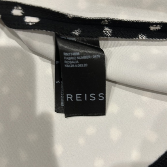 • Reiss • Rosalia Polka Dot Black White Mini Skirt US 2 Women’s Zip Back - Picture 4 of 6